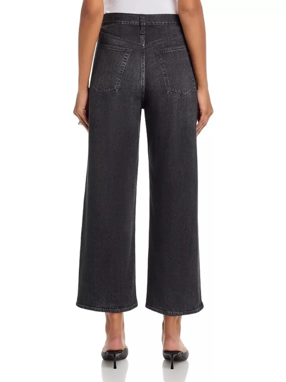 Rag & Bone Miramar Andi Wide Leg French Terry Sweatpant Jeans 27 Faded Black - Picture 3 of 12